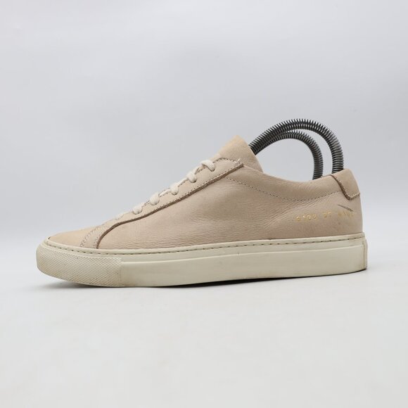 Common Projects Achilles Women's EU Size 37 Beige Leather Casual Sneakers Italy - Picture 4 of 11